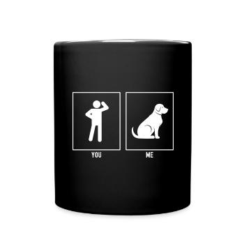 You - I - Seated Dog - Full Colour Mug - black - Front