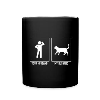 Son mari - Mon mari - chat ambulant - Mug uni - noir - Devant