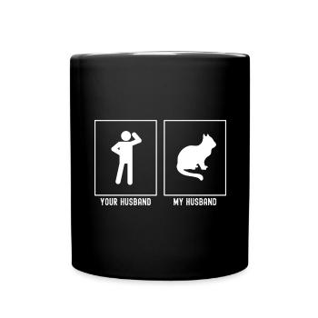 Votre mari - Mon mari - Chat patient - Mug uni - noir - Devant