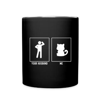 Your husband - me - cat - Full Colour Mug - black - Front