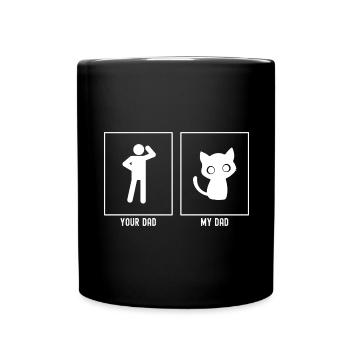 Ton père - Mon père - Chat de dessin animé - Mug uni - noir - Devant