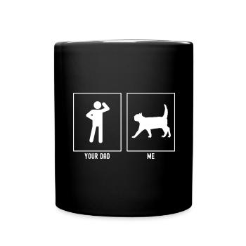 Ton père - moi - chat go - Mug uni - noir - Devant