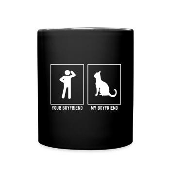 Ihr Freund - Mein Freund - Katzensitting - Tasse einfarbig - Schwarz - Vorne