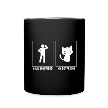 Ihr Freund - Mein Freund - Katzenaugen - Tasse einfarbig - Schwarz - Vorne