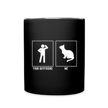 Votre ami - moi - chat qui regarde - Mug uni - noir - Devant