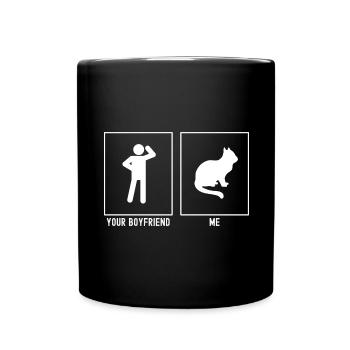Dein Freund - Ich - Katze Design - Tasse einfarbig - Schwarz - Vorne