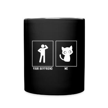 Ton ami - Moi - Chat Yeux mignons - Mug uni - noir - Devant