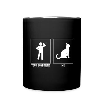 Votre ami - moi - chat droit - Mug uni - noir - Devant