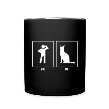 You - I - Stylized Cat - Full Colour Mug - black - Front