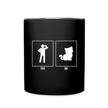 Du - Ich - Miezekatze - Tasse einfarbig - Schwarz - Vorne