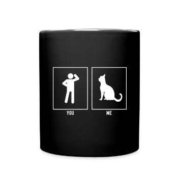 Vous - I - chat regardant vers la gauche - Mug uni - noir - Devant