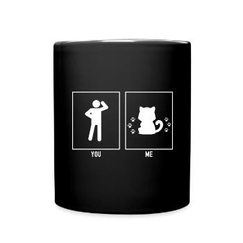 Toi - Moi - Pattes de chat - Mug uni - noir - Devant