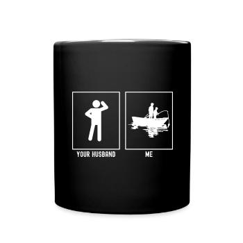 Your husband - me - fishing Father and son - Full Colour Mug - black - Front