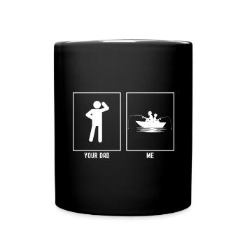 Ton père - moi - pêche côte à côte - Mug uni - noir - Devant