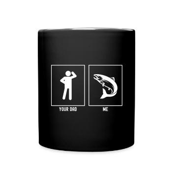 Your father - me - Jumping fishing - Full Colour Mug - black - Front