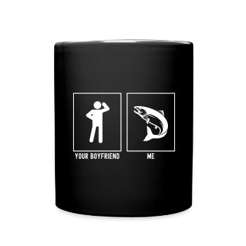 Ihr Freund - Ich - Angeln Fisch Fokus - Tasse einfarbig - Schwarz - Vorne