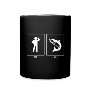 You - Me - Fishing Fish - Full Colour Mug - black - Front