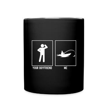 Ihr Freund - Ich - Angeln - Tasse einfarbig - Schwarz - Vorne