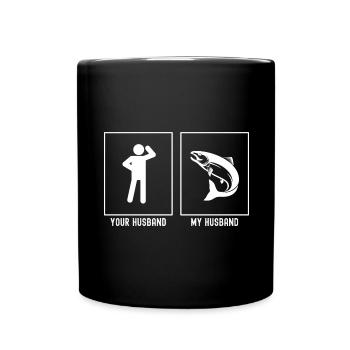 Your Husband - My Husband - Fishing Fish - Full Colour Mug - black - Front