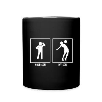 Dein Sohn - Mein Sohn - Fußball-Brustwurf - Tasse einfarbig - Schwarz - Vorne