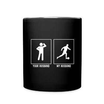 Your husband - my husband - football player right - Full Colour Mug - black - Front