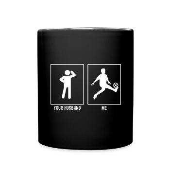 Her Husband - Me - Soccer Kid Kick - Full Colour Mug - black - Front