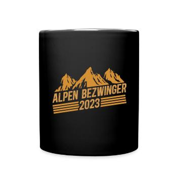 Alpenbezwinger 2023 Alpenüberquerung Finisher - Tasse einfarbig - Schwarz - Vorne