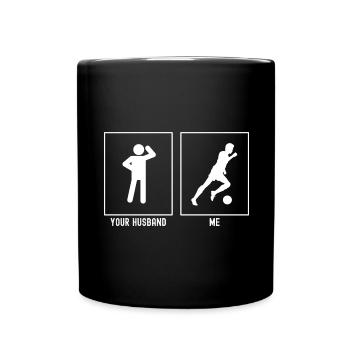 Her Husband - Me - Soccer Kick Right - Full Colour Mug - black - Front