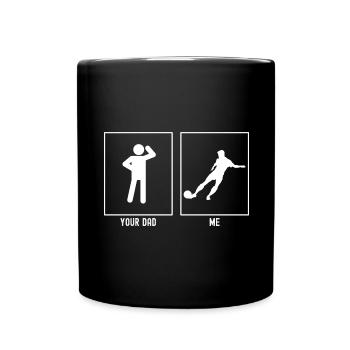 Dein Vater - Ich - Super Kick - Tasse einfarbig - Schwarz - Vorne