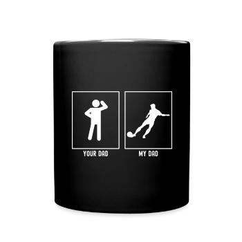 Ton père - Mon père - Coup de pied de football - Mug uni - noir - Devant