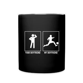 Dein Freund - Mein Freund - Fußballprofi - Tasse einfarbig - Schwarz - Vorne
