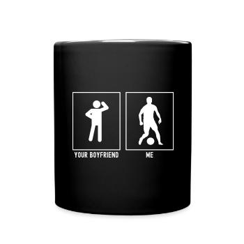 Votre ami - moi - footballeur milieu ballon - Mug uni - noir - Devant
