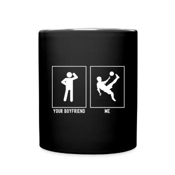 Your Friend - Me - Football Jump Kick - Full Colour Mug - black - Front