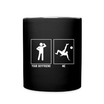 Your Friend - Me - Football Flip Kick - Full Colour Mug - black - Front