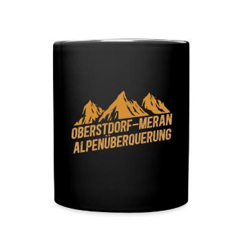 Alpenüberquerung Oberstdorf Meran E5 Fernwanderweg - Tasse einfarbig - Schwarz - Vorne