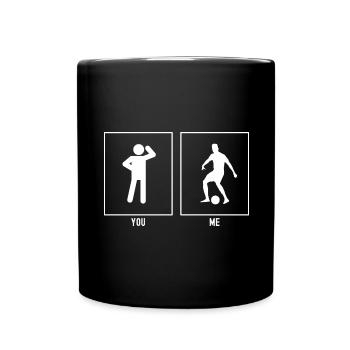 You - Me - Soccer Player Center - Full Colour Mug - black - Front