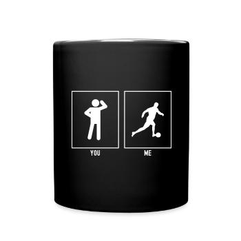 You - Me - Footballer Kick Right - Full Colour Mug - black - Front