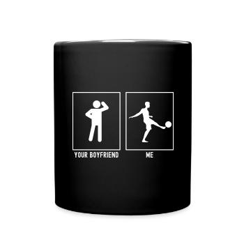 Votre ami - Moi - Coup de pied de ballon de football - Mug uni - noir - Devant