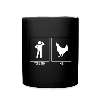 Ton père - Moi - Élevage de poulets - Mug uni - noir - Devant