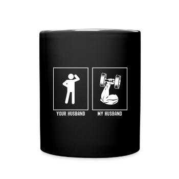 Son mari - Mon mari - Fitness Strong Arm - Mug uni - noir - Devant