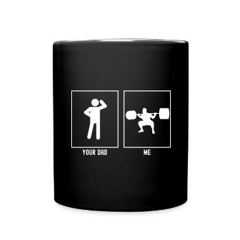Her Father - Me - Heavy Weights Fitness - Full Colour Mug - black - Front