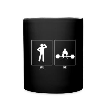 Sie - Ich - Fitness Heben - Tasse einfarbig - Schwarz - Vorne