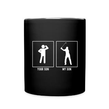Your Son - My Son - Golf Swinging Vector - Full Colour Mug - black - Front