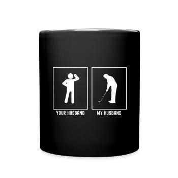 Son mari - Mon mari - Golfeur Seitenans - Mug uni - noir - Devant