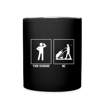 Son mari - moi - Sacs de golf - Mug uni - noir - Devant