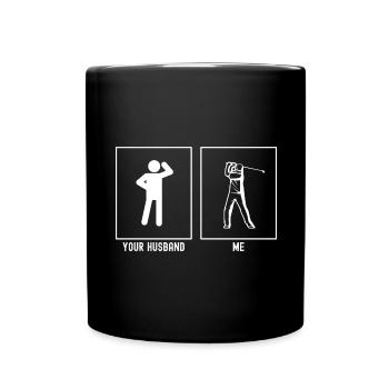 Her Husband - Me - Golf Swing - Full Colour Mug - black - Front