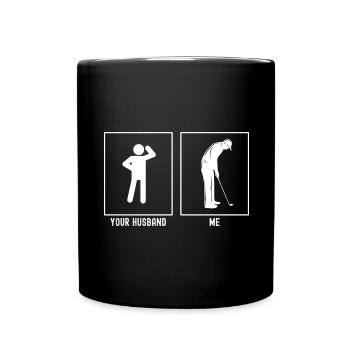 Son mari - moi - Destinations de golf - Mug uni - noir - Devant