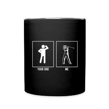 Ton père - Moi - Joue au golf blanc - Mug uni - noir - Devant