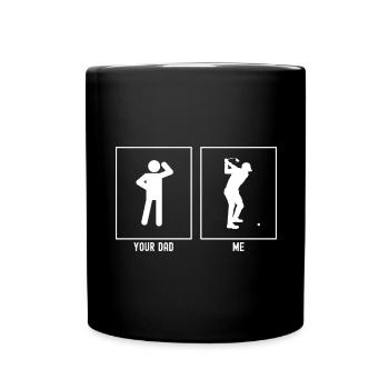 Ton père - Moi - Joue au golf - Mug uni - noir - Devant