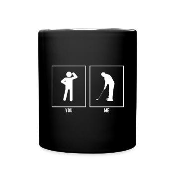 Elle - Moi - Illustration de golfeur - Mug uni - noir - Devant
